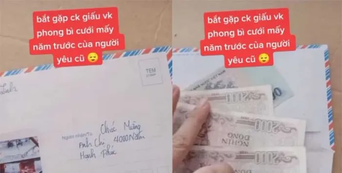 Vợ phát hiện chồng giữ phong bì tiền mừng của người yêu cũ: Số tiền 506k cùng lời chúc ‘4000 năm hạnh phúc’