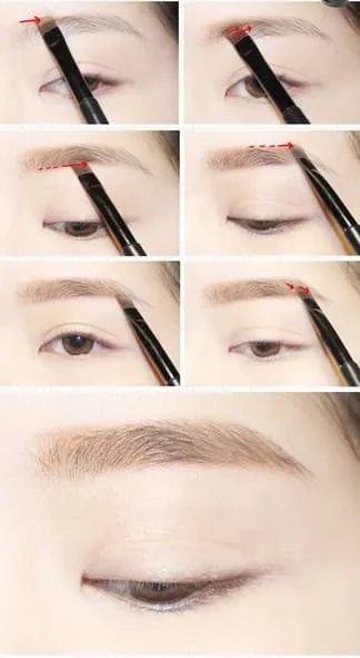 Cách vẽ chân mày ngang & chân mày truyền thống