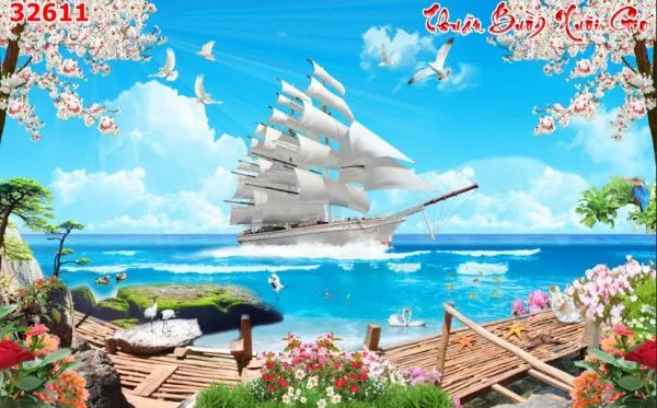 Chọn tranh dán tường Thuận buồm xuôi gió mừng tân gia như thế nào cho đúng?
