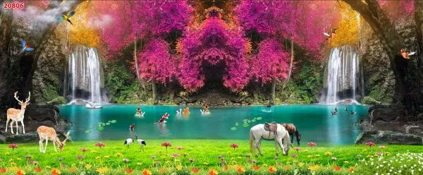 Gợi ý những mẫu tranh dán tường 5D phòng khách cho chủ nhà