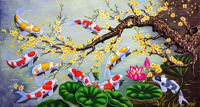 Những  mẫu tranh hoa mai ngày Tết đẹp, ý nghĩa