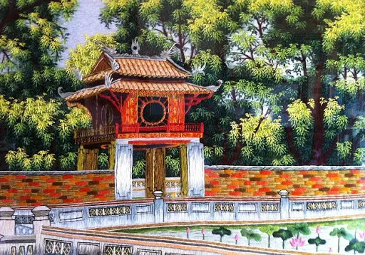 Tranh thêu Văn Miếu và Ý nghĩa trong phong thủy