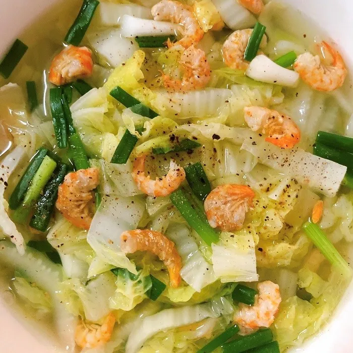 Cách nấu Tôm khô cùng cải thảo, món canh dễ nấu,ăn ngon