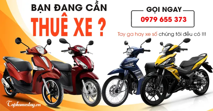 Dịch vụ cho thuê xe máy, xe tay ga, xe số ở Đà Lạt